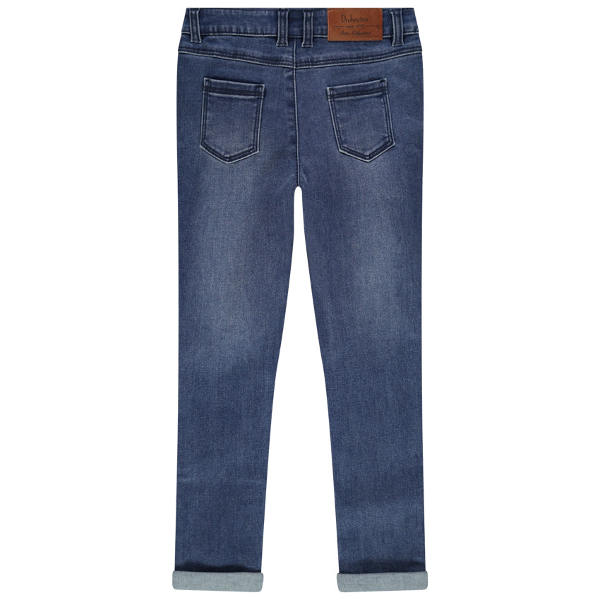 Jean skinny en denim effet délavé pour fille 