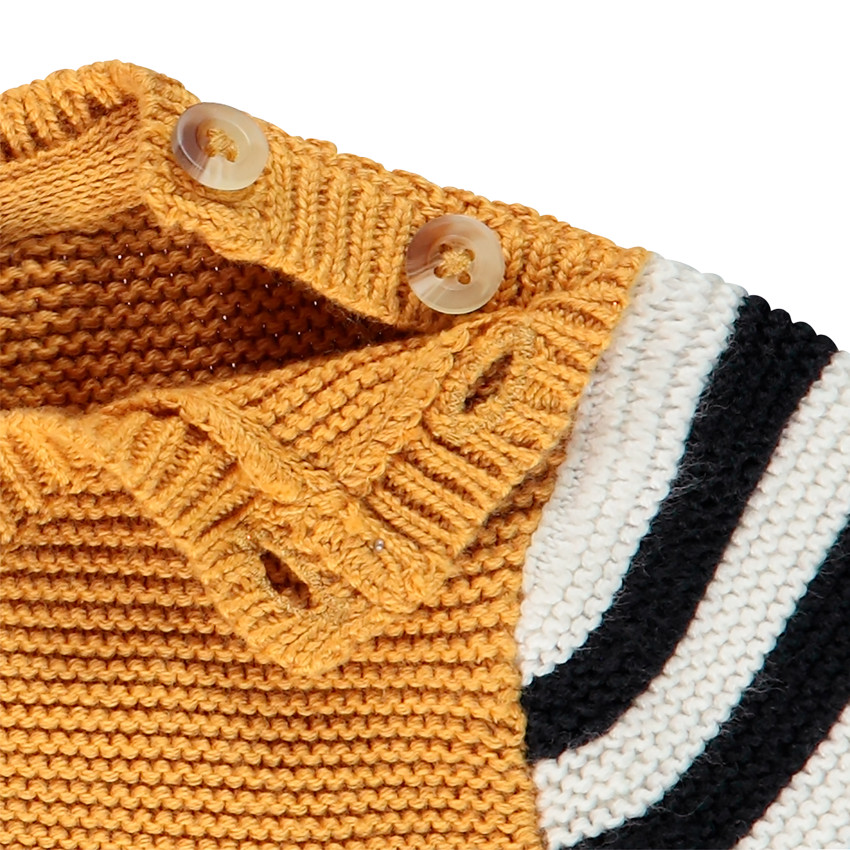 Combinaison longue en maille motif tigre pour bébé garçon 