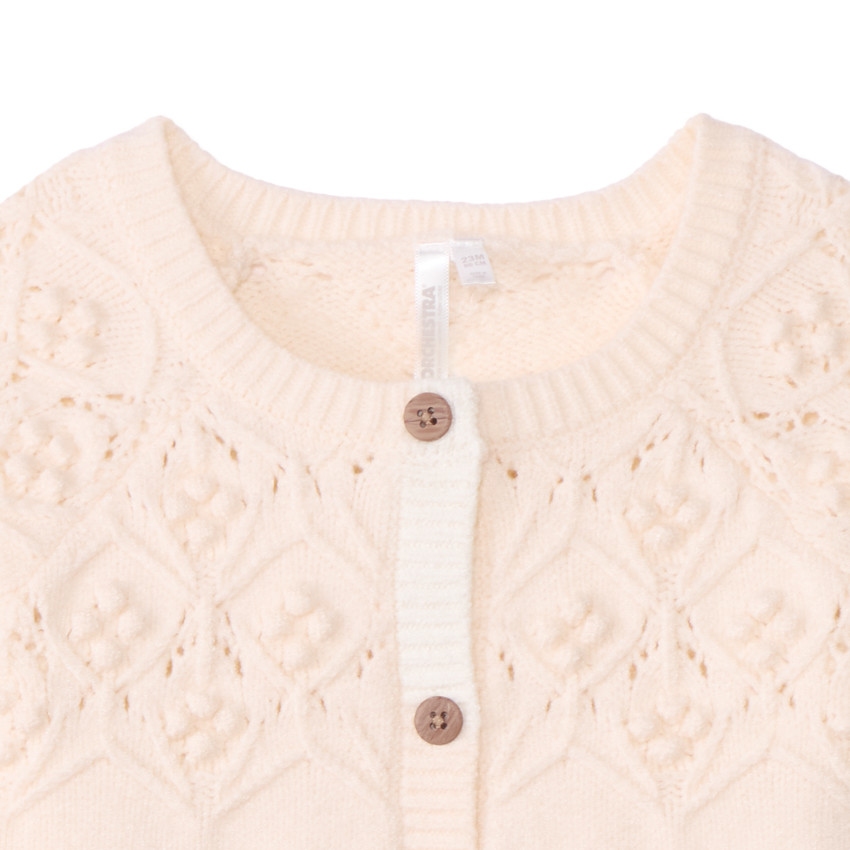 Oversized gebreid fantasievest voor babymeisje 