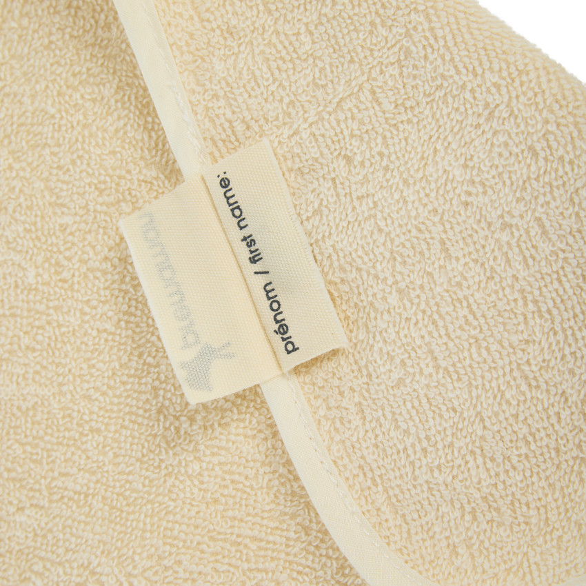 Set van 3 paarse slabbetjes van badstof met halslijn van elastiek 