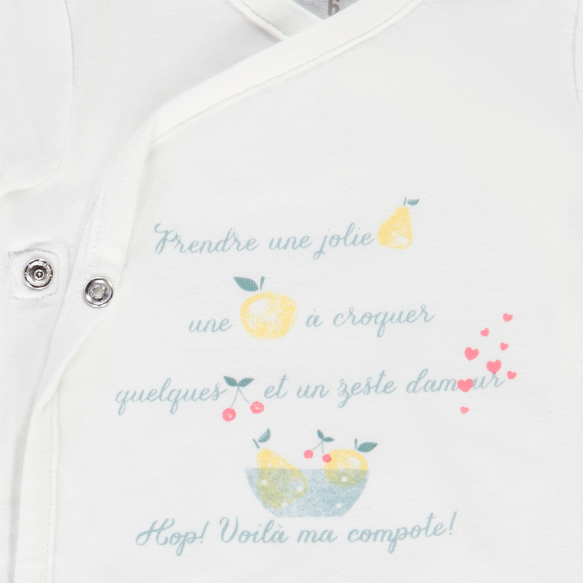 Lot de 5 bodies manches courtes pour bébé fille - Ouvertures différentes selon l'âge 