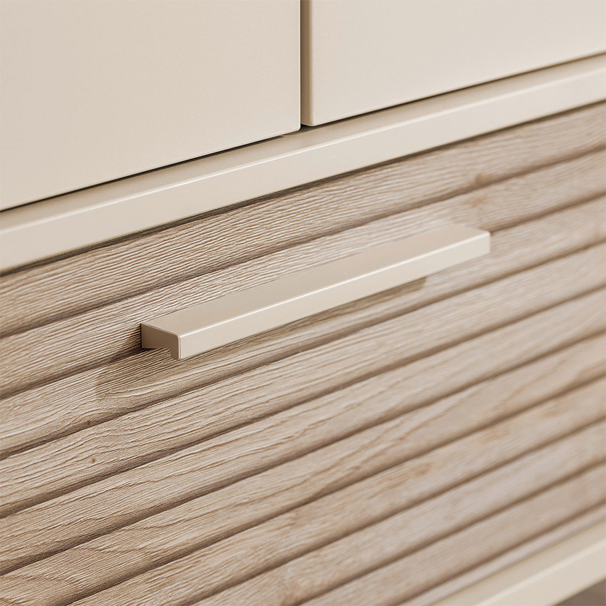 Armoire 2 portes et 1 tiroir Tiny Eefje Cashmere Beige/Groovy Chêne 