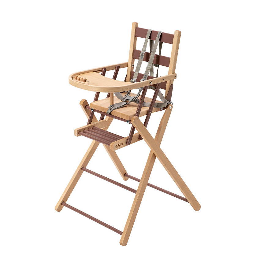 Chaise haute pliante Sarah hybride vieux rose 