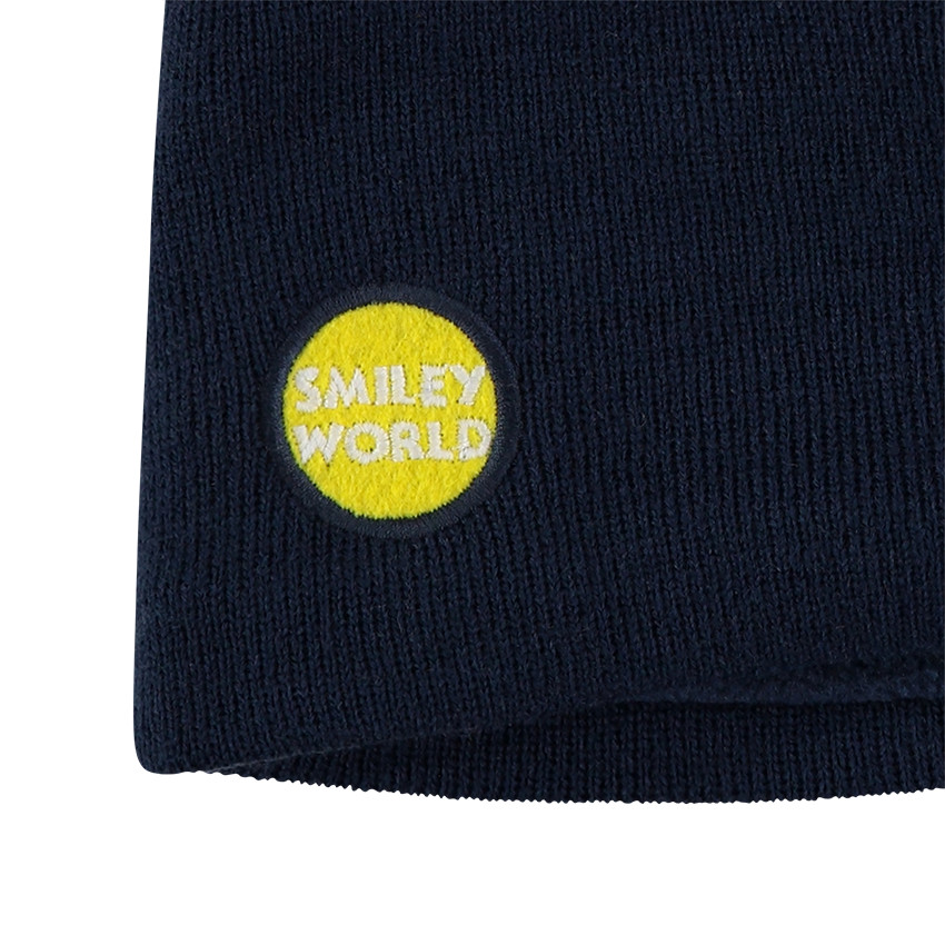 Snood en tricot côtelé avec badges Smiley patchés 