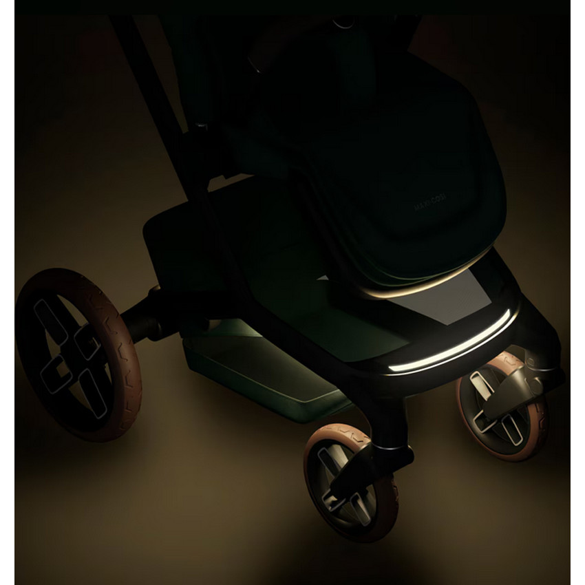 Kinderwagen Fame + Draagmand Twillic Green/Brown Leather 