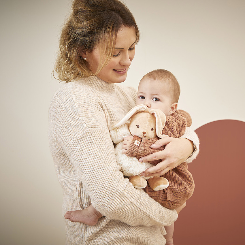 Peluche lapin Patapouf 17cm crème 