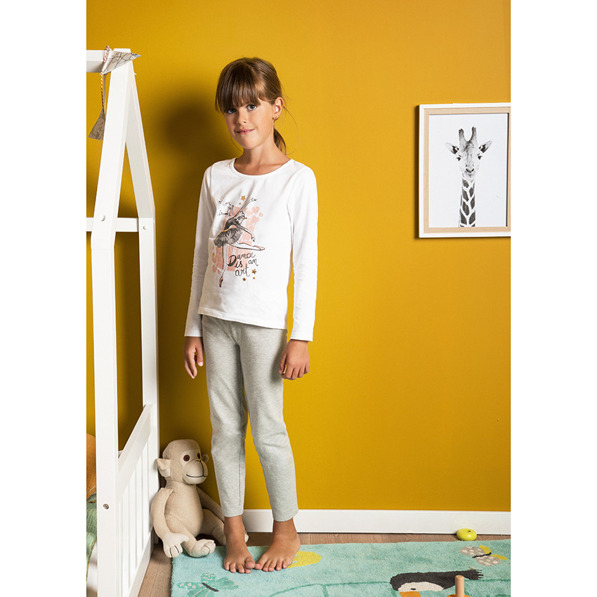 Pyjama en jersey print danseuse pour enfant fille 