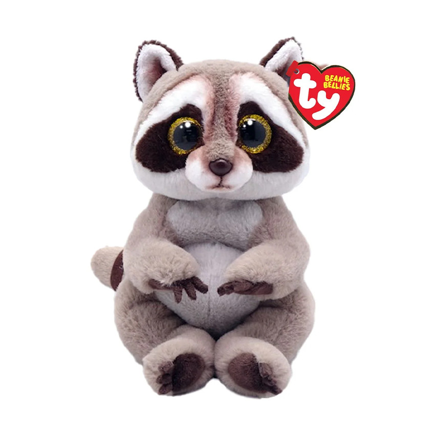 Peluche Beanie Bellies Petey le raton-laveur 