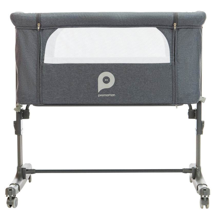 Wieg voor co-sleeping met wielen Bisoo grijs 