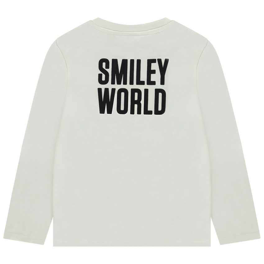 T-shirt manches longues patch bouclettes SmileyWorld pour garçon 