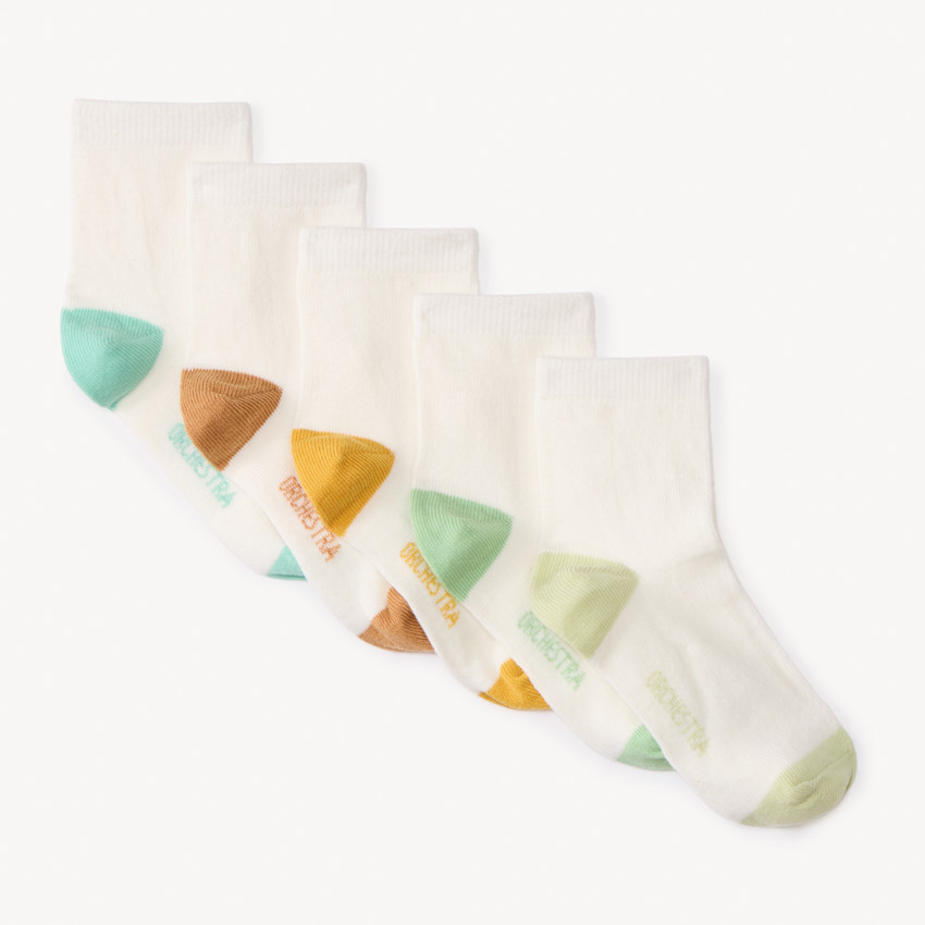Lot de 5 paires de chaussettes bicolores pour garçon 