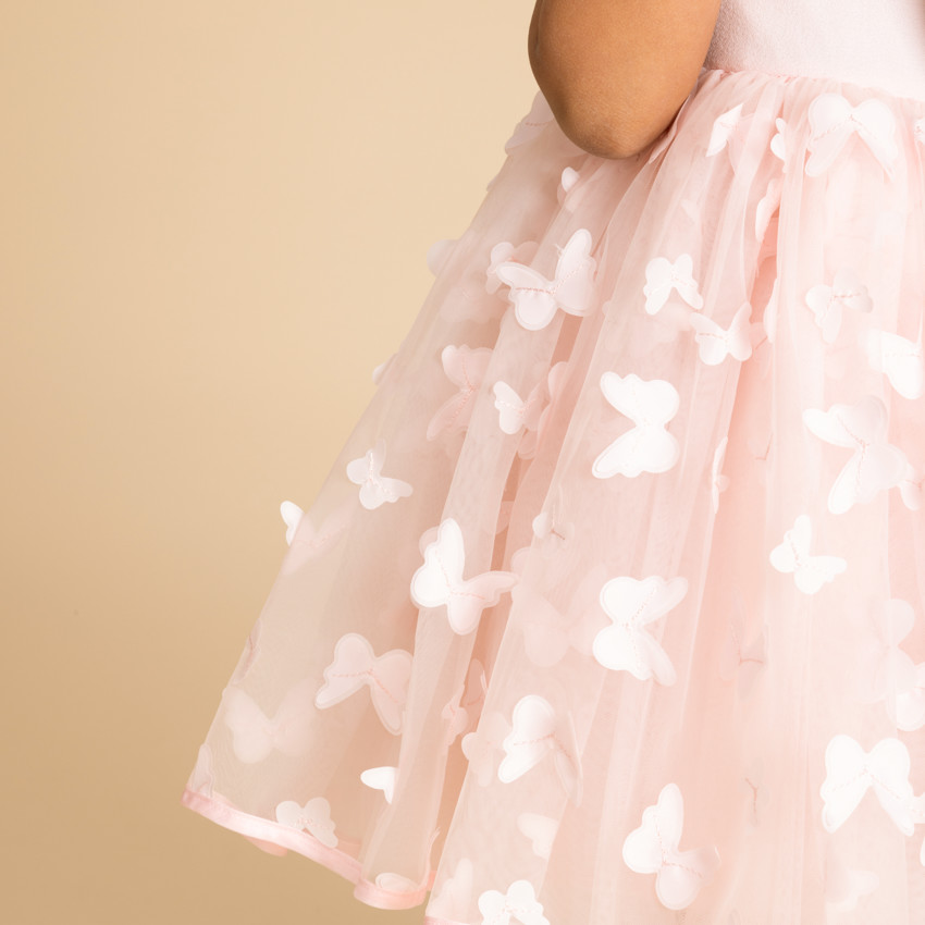 Robe sans manches avec papillons en relief pour bébé fille  