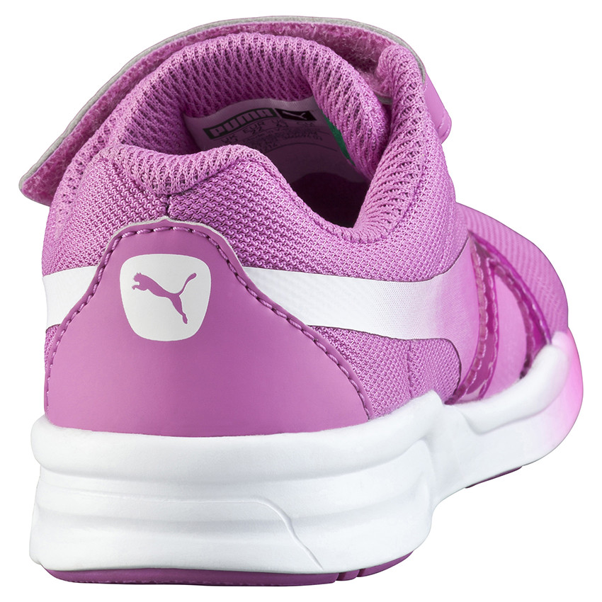 PUMA Baskets basses mauves à lacets élastiques et scratch 