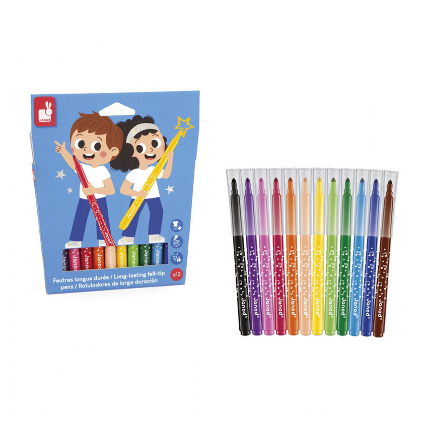 Set de feutres longue durée x12 