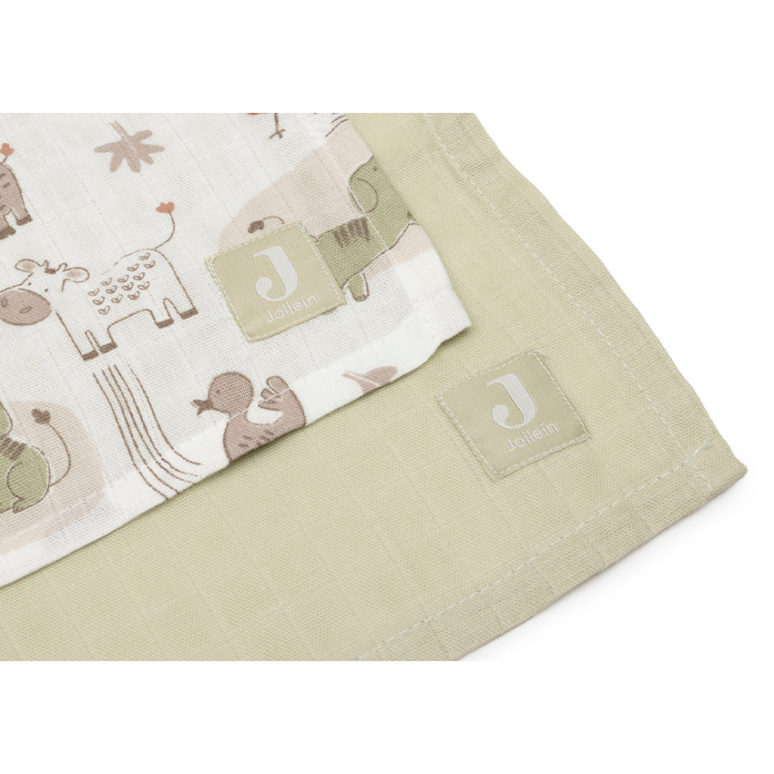 Lange tétra gaze de coton 115x115cm Barn Buddies 2pcs 