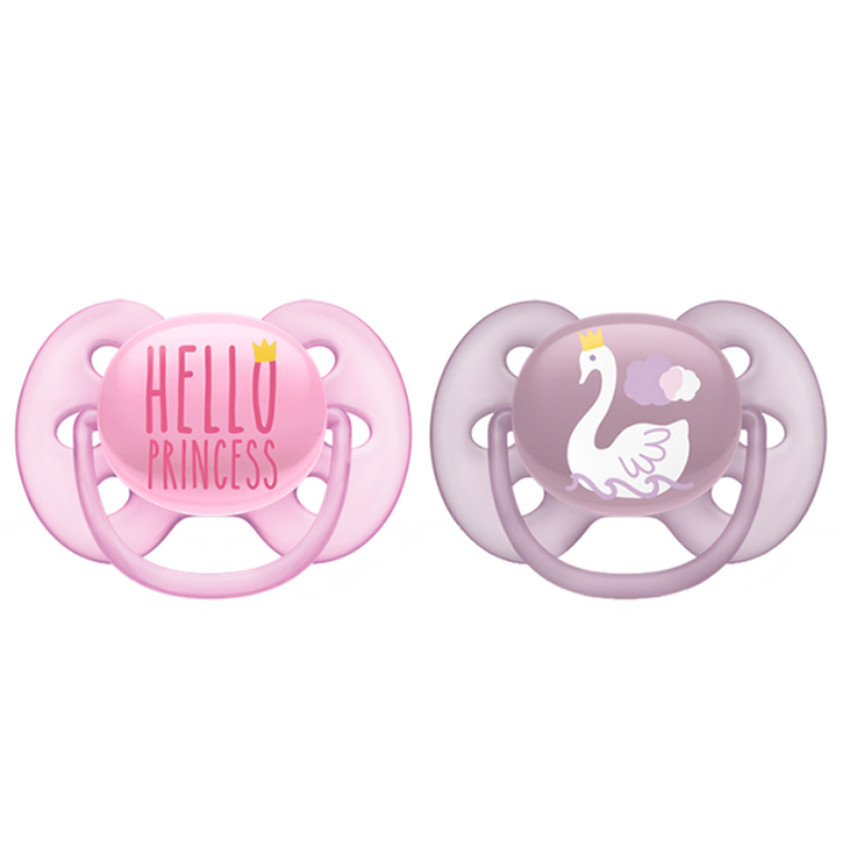 Sucette Silicone Ultra Soft +6m - Rose - 2 pièces 