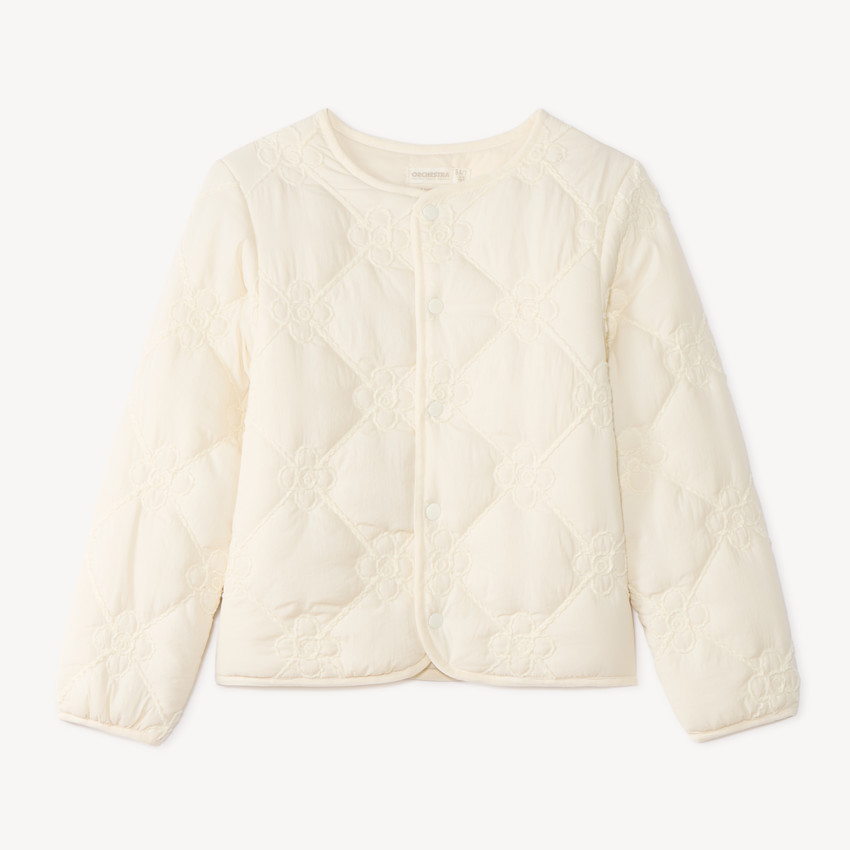 Veste fille matelassée à motifs fleurs 