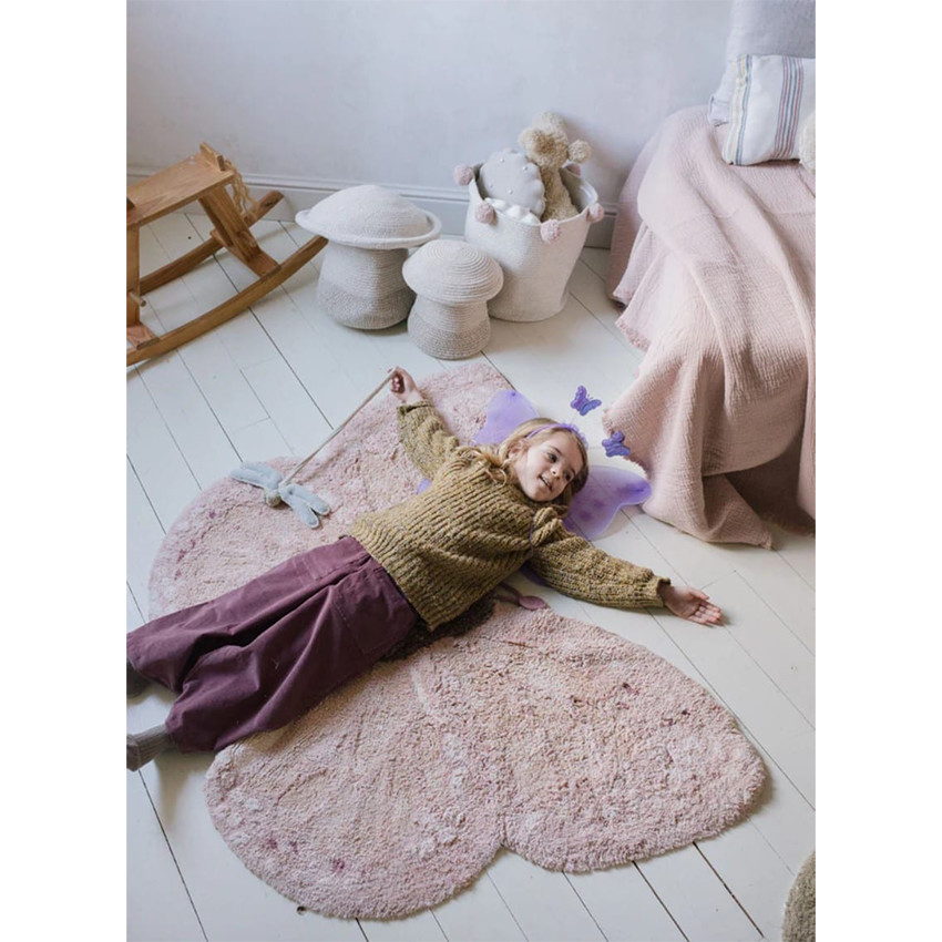 Tapis coton lavable 90x120cm Animal Baby Butterfly 