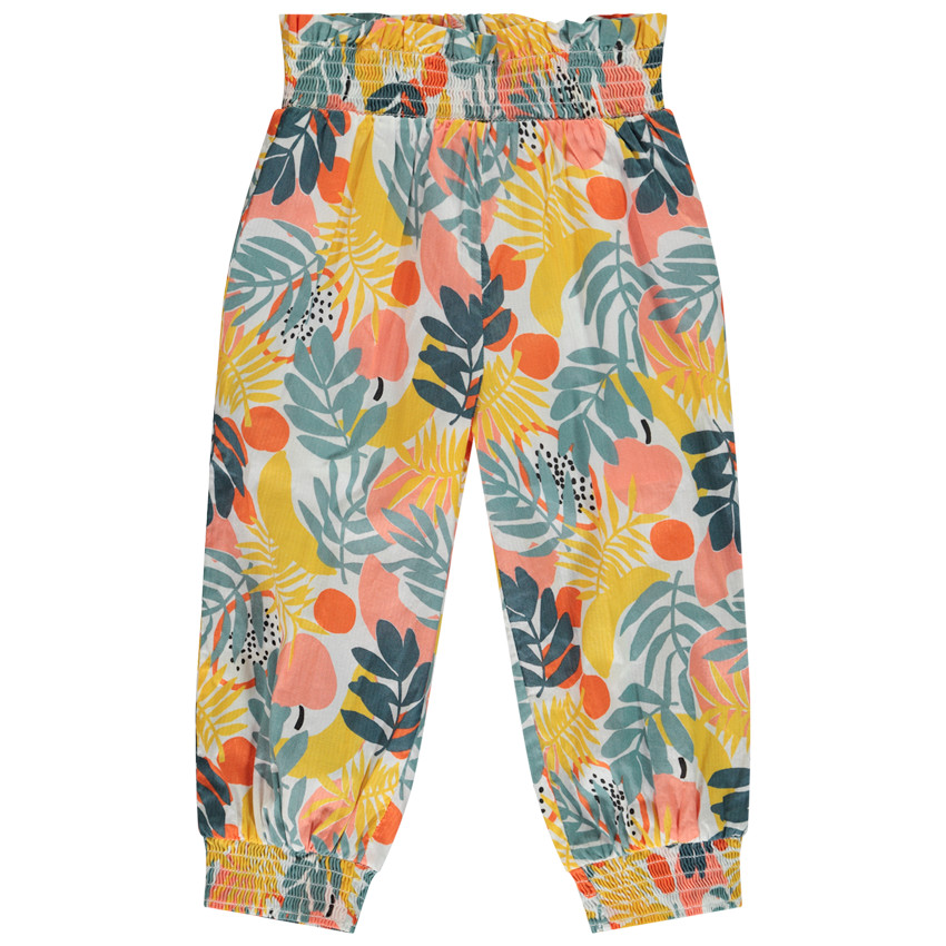 Korte broek in soepel materiaal met een bloemenprint voor meisjes 