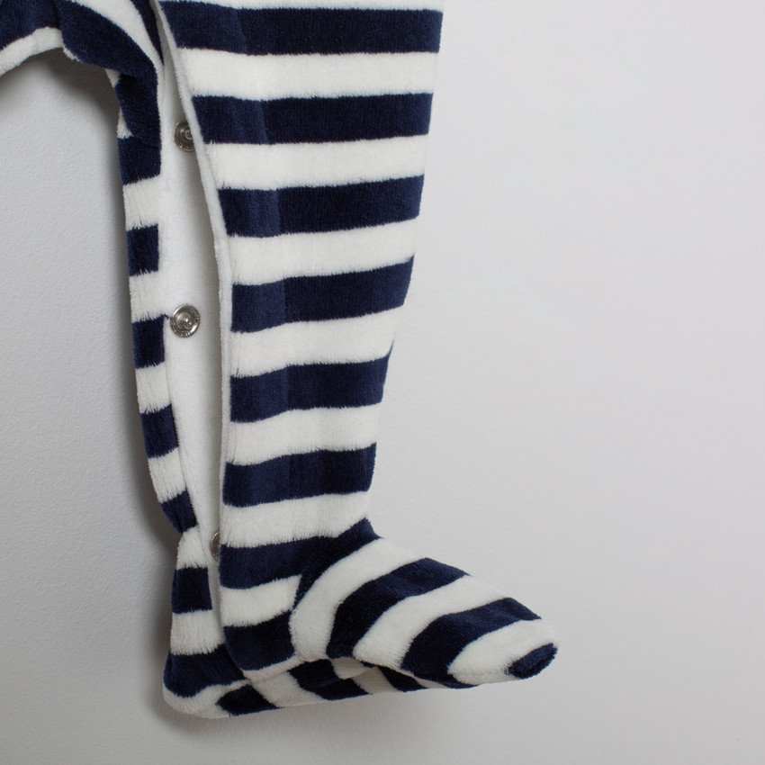 Dors-bien en velours rayé esprit Noël pour bébé garçon 