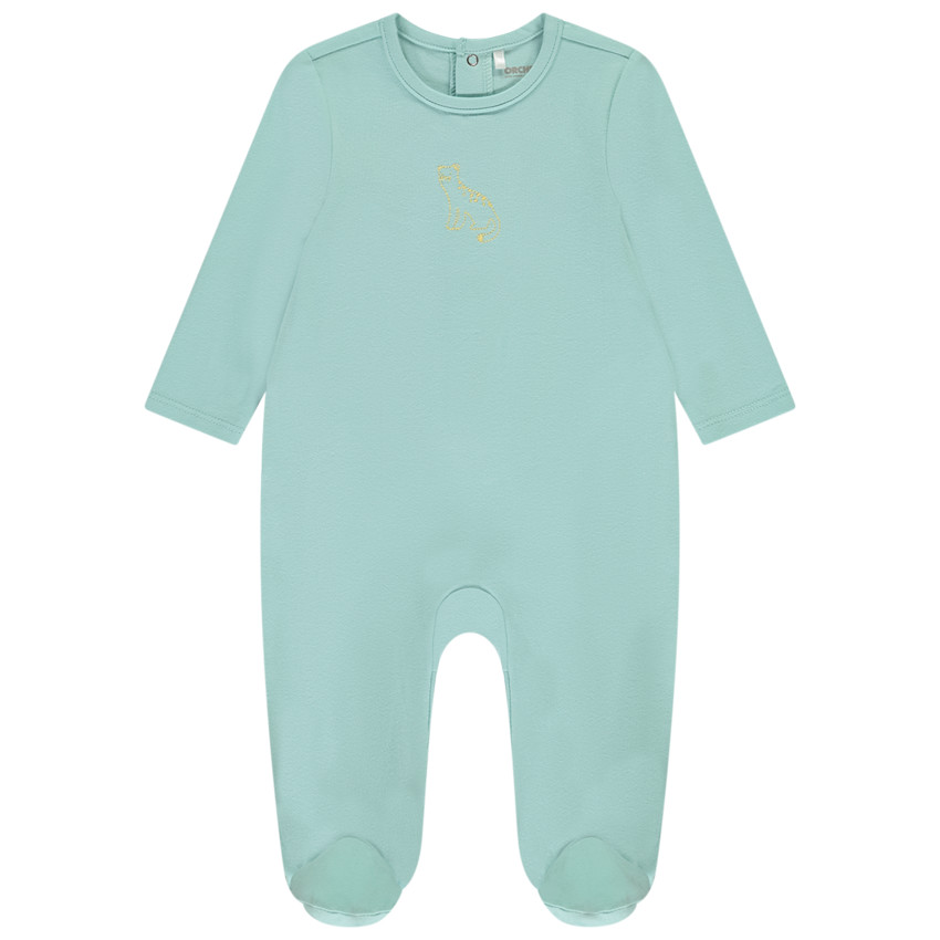 Pyjama effen met geborduurd dier voor jongen 