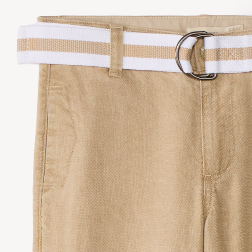 Pantalon droit en toile avec ceinture pour garçon 