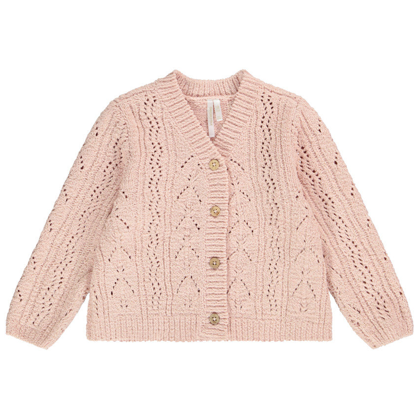 Gilet en tricot chenille lurex pour bébé fille 