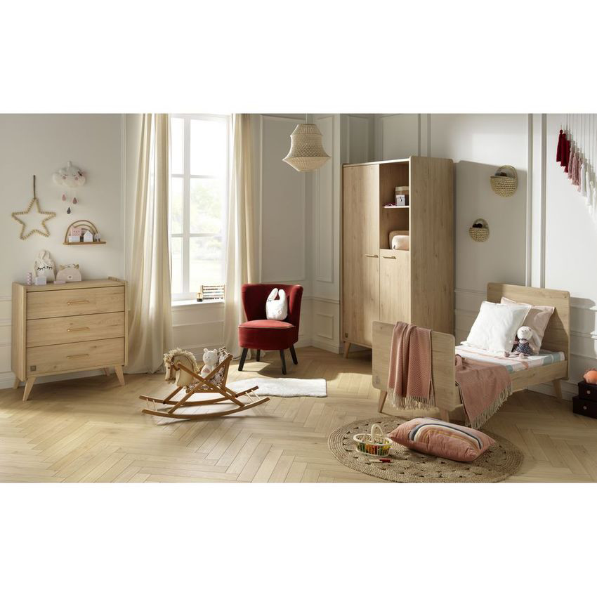 Lit transformable Little Big Bed Arty 70x140 cm - Chêne Suave 