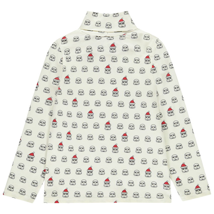 Ondertrui met rolkraag en Star Wars kerstprint voor jongen 