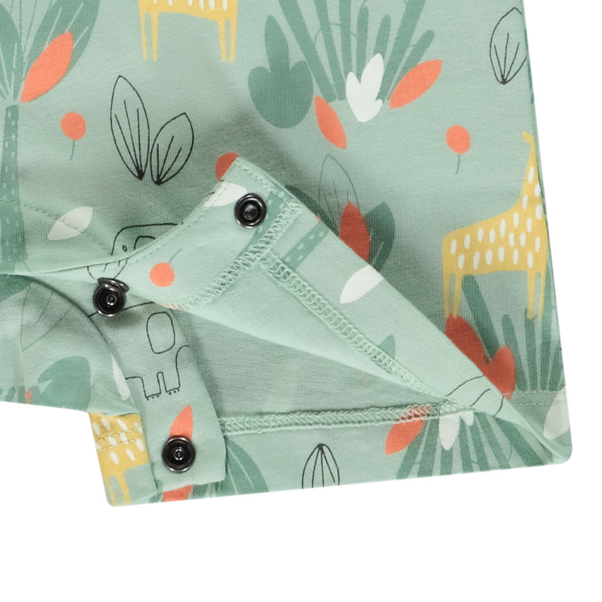 Korte jumpsuit met jungleprint voor babyjongen 