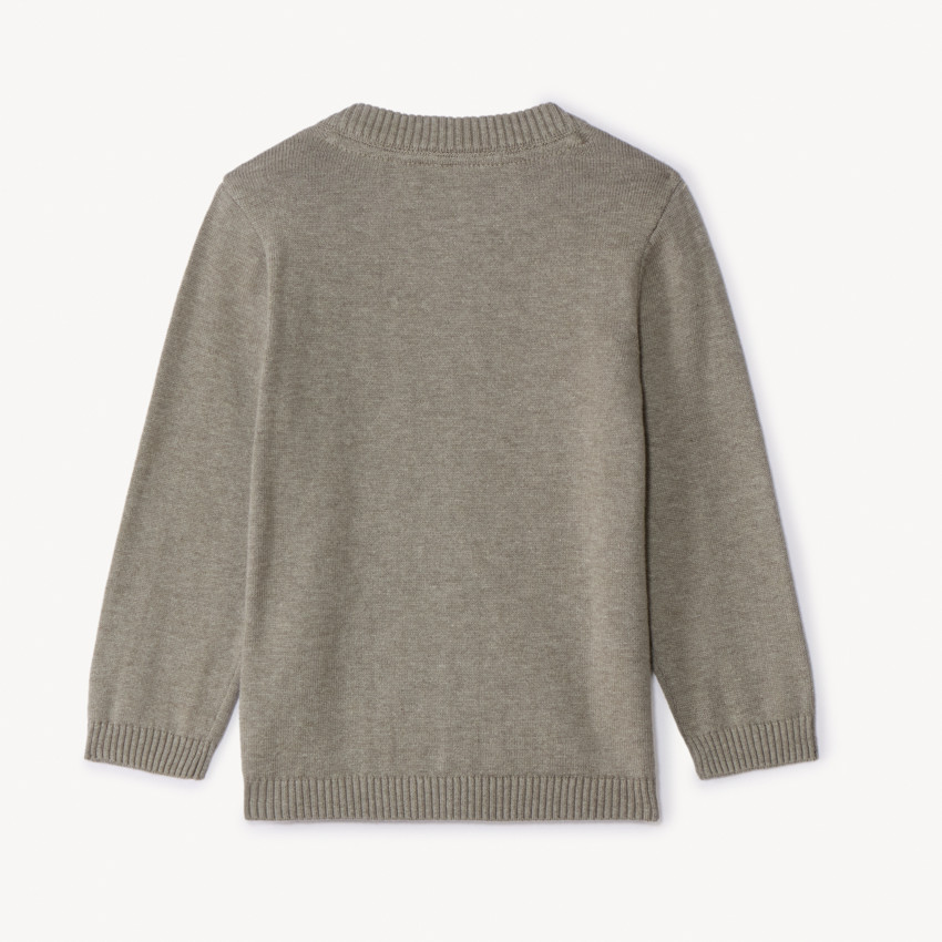 Gebreid vest met effen teddycol voor babyjongens 