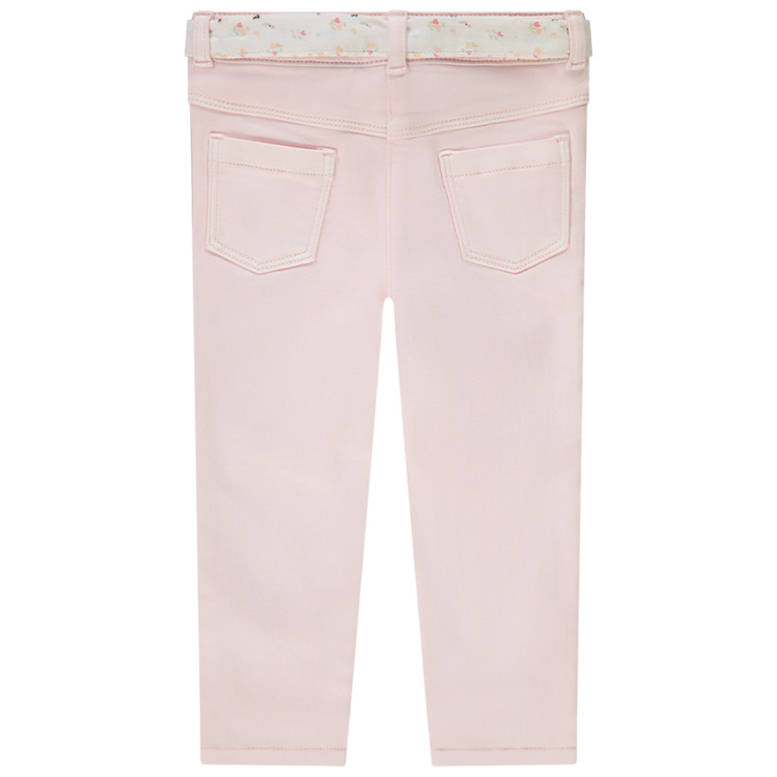 Rechtdoorlopende jeans met een gedrukte strikceintuur voor babymeisjes 