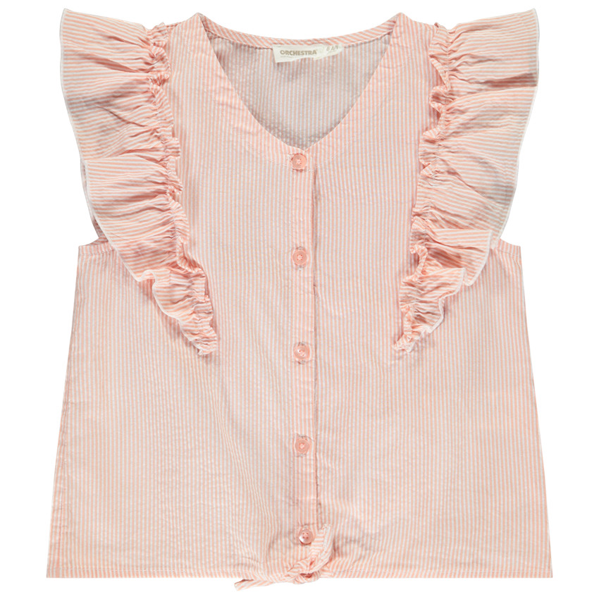 Chemisier rayé à gros volants pour fille 