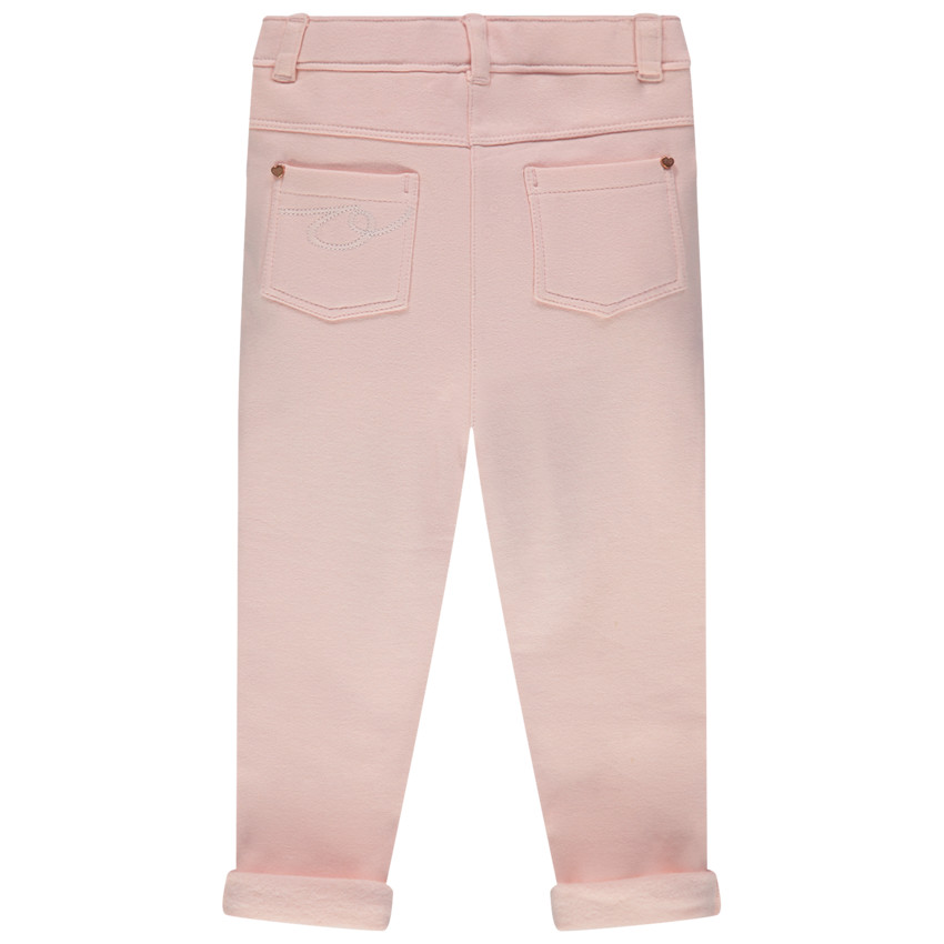 Broek effen met gegraveerde knop 