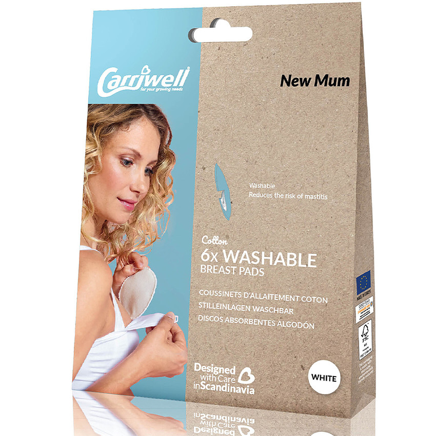 Coussinets d'allaitement lavables 6pcs coton blanc 