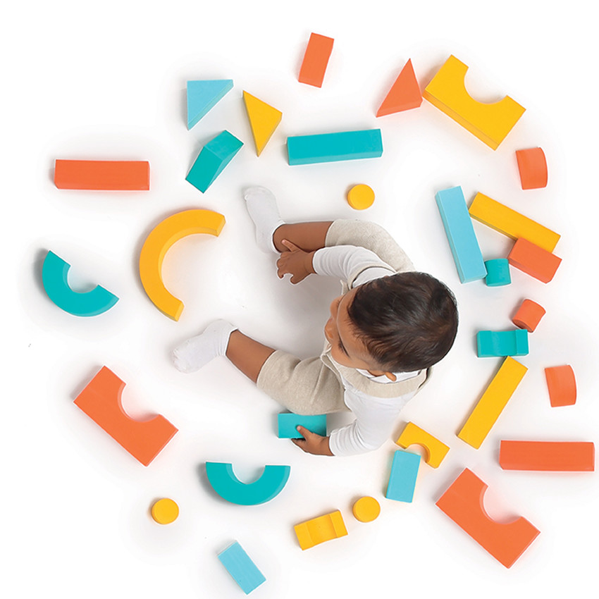 28 gekleurde schuimblokjes voor constructie 