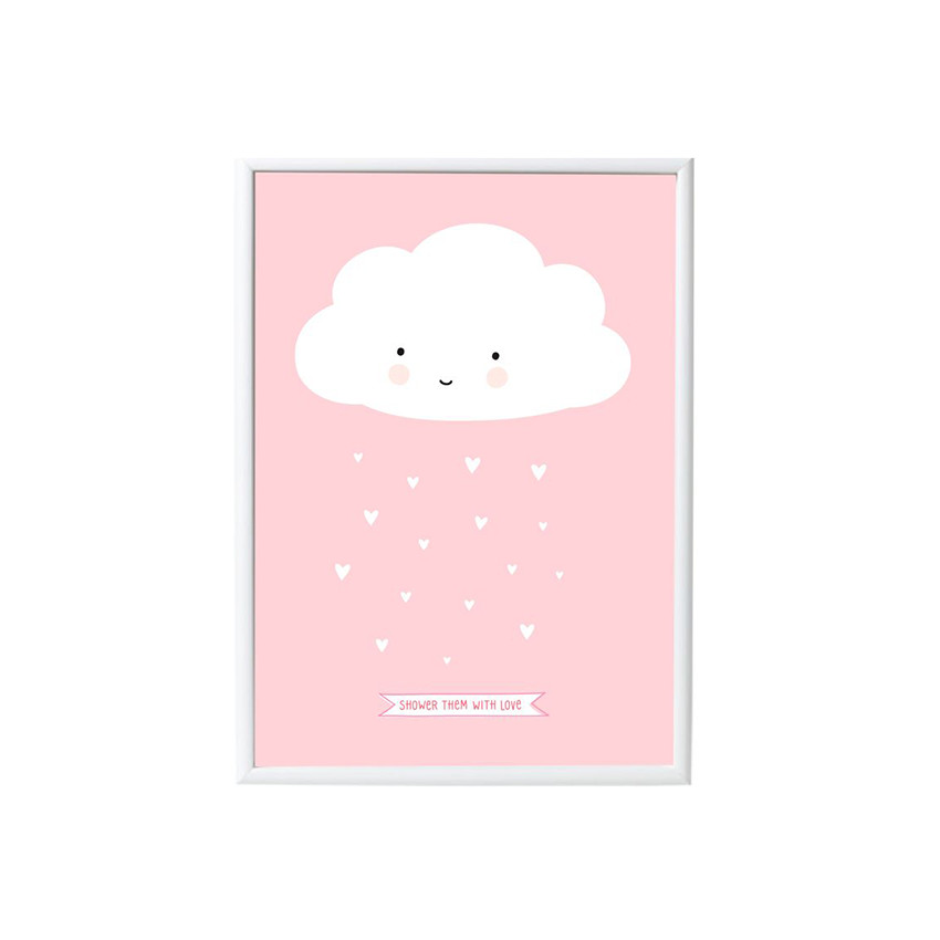 Lijst poster - wolk/roze 