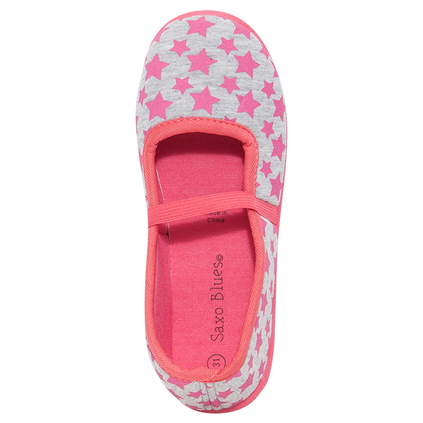Meisjespantoffels met sterrenprint van maat 28 tot 35 