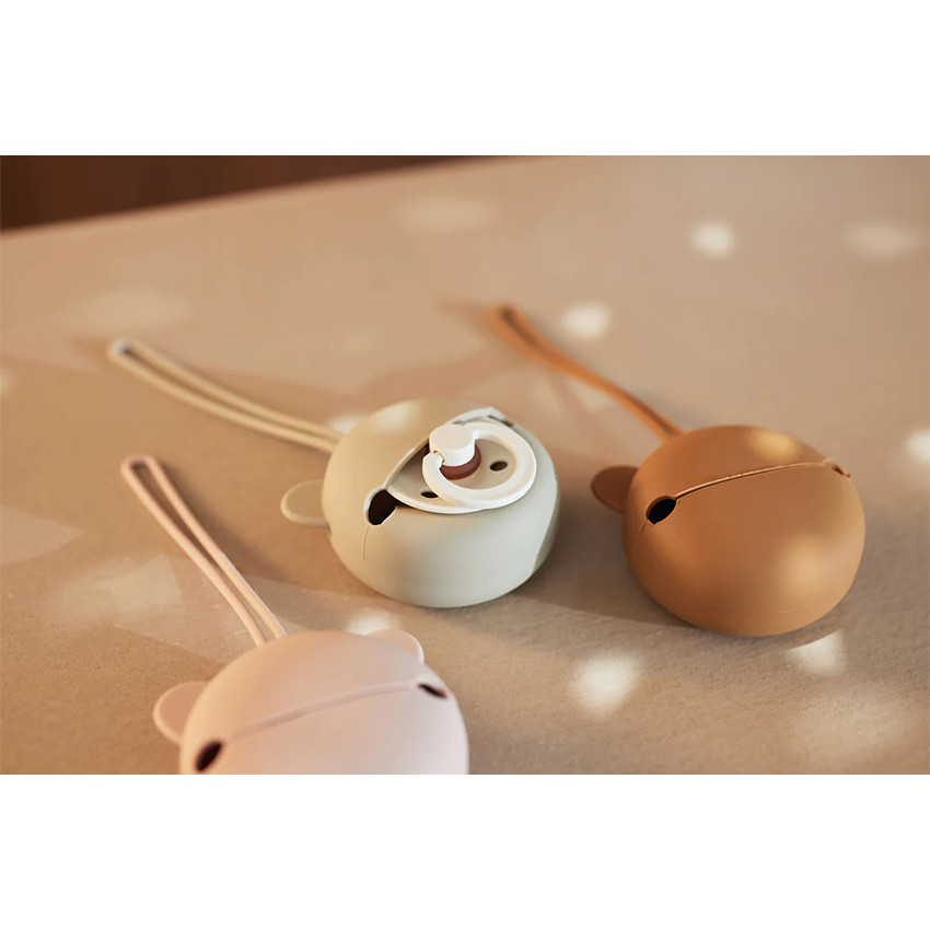 Étuis à sucette en silicone Ø 7 cm Ours wild rose 