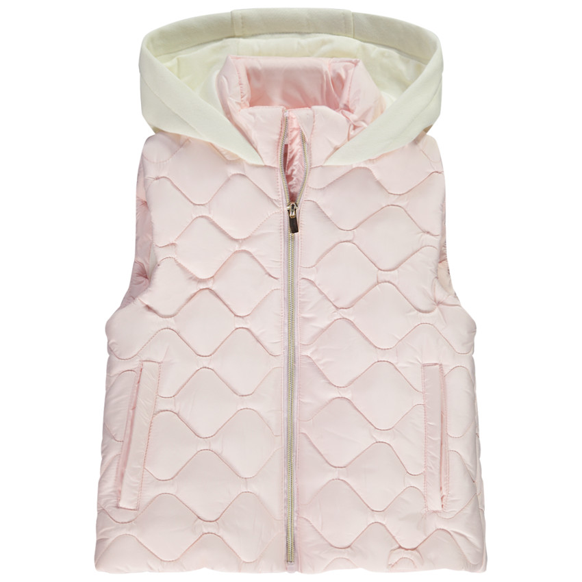 Doudoune sans manches matelassée avec capuche pour fille 