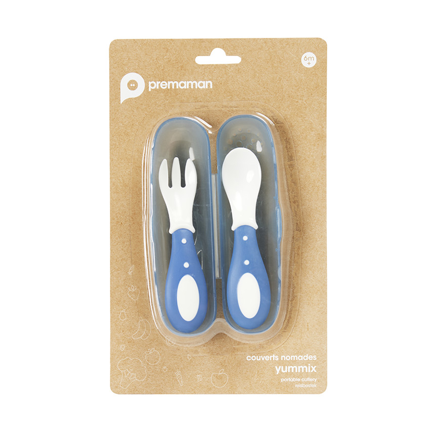 Set van 2 Yummix bestek Blauw 