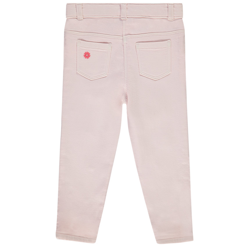 Jeans van denim met geborduurde bloemen voor babymeisjes 