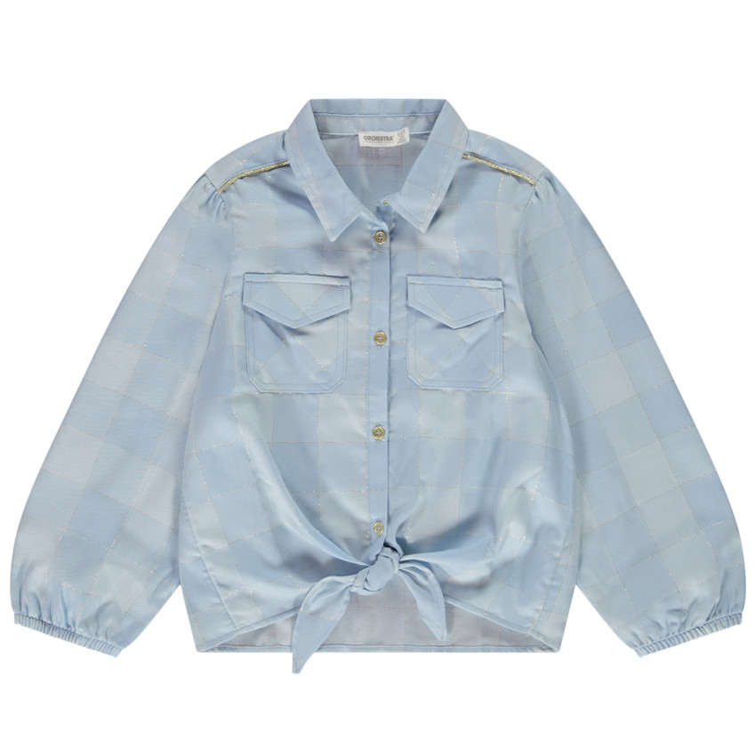 Chemise manches longues à carreaux en lyocell pour fille 