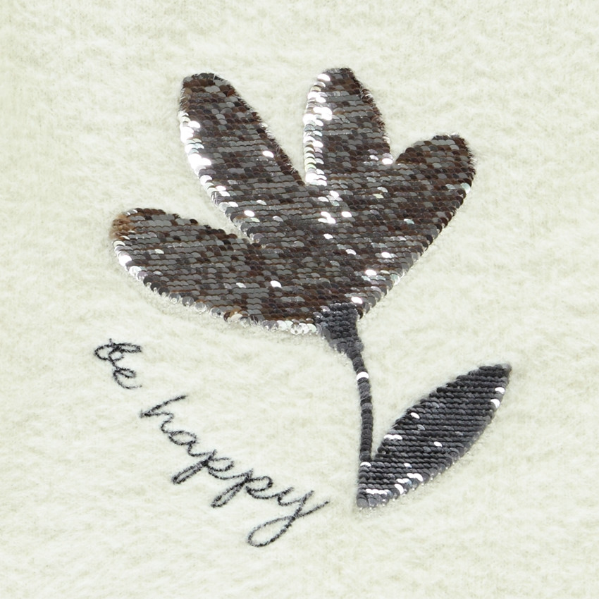 Trui gebreid met mohair-effect en magische pailletten voor meisjes 