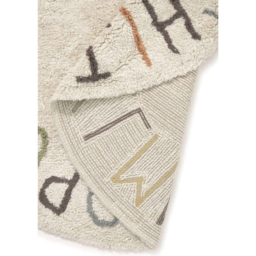 Tapis coton lavable 120x120cm ABC Color And Letters 