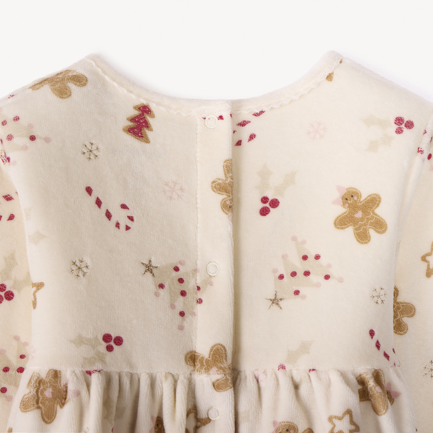 Dors-bien de Noël en velours effet 2 en 1 pour bébé fille 