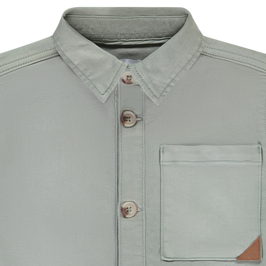 Overhemd effen denim met zakken voor jongen 