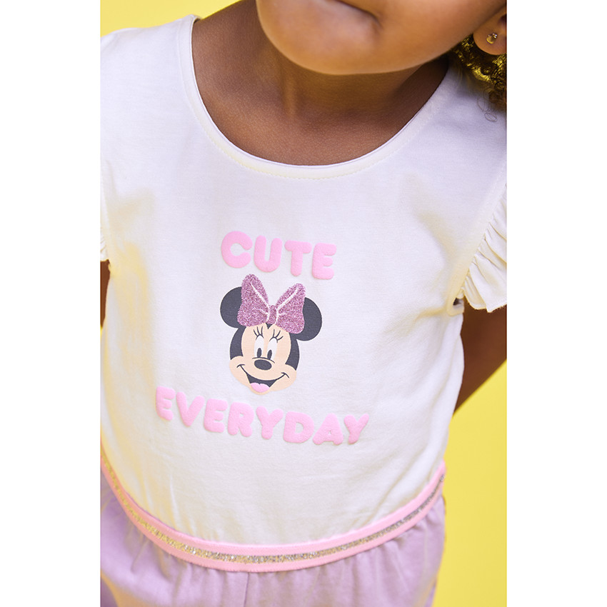 Combinaison courte effet 2 en 1 Minnie Disney pour bébé fille 