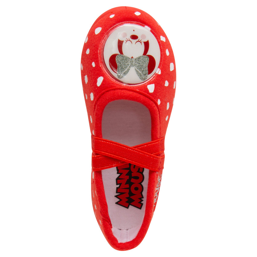 Lage pantoffels van velours met stippen "all-over" 