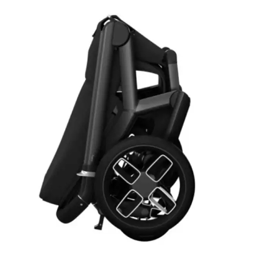 Kinderwagen Fame + Draagmand Twillic Black/ Frame Black Leather 